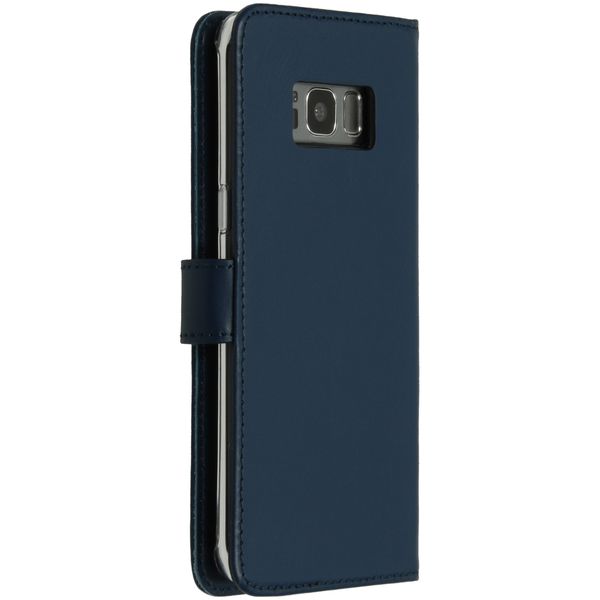 Selencia Étui portefeuille en cuir véritable Samsung Galaxy S8 - Bleu