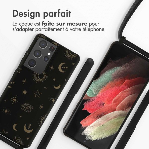 imoshion Coque design en silicone avec cordon Samsung Galaxy S21 Ultra - Sky Black