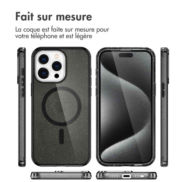 imoshion Coque Pailletée avec MagSafe Apple iPhone 15 Pro Max - Glitter Noir