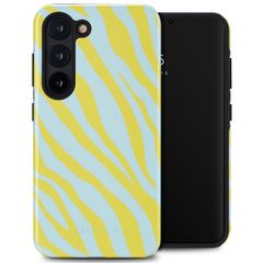 Selencia Coque arrière Vivid Samsung Galaxy S23 - Zebra Winter Sky Titanium Yellow