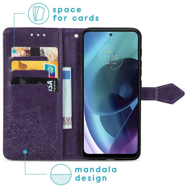 imoshion Etui de téléphone portefeuille Mandala Motorola Moto G71 - Violet