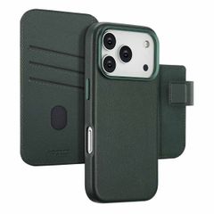 Accezz Étui de télephone portefeuille en cuir 2-en-1 avec MagSafe Apple iPhone 17 Pro - Cedar Green