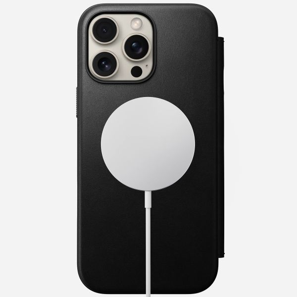 Nomad Étui de télephone portefeuille Modern Leather Folio Apple iPhone 16 Pro Max - Noir