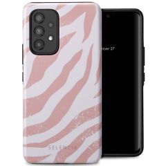 Selencia Coque arrière Vivid Samsung Galaxy A53 - Colorful Zebra Old Pink