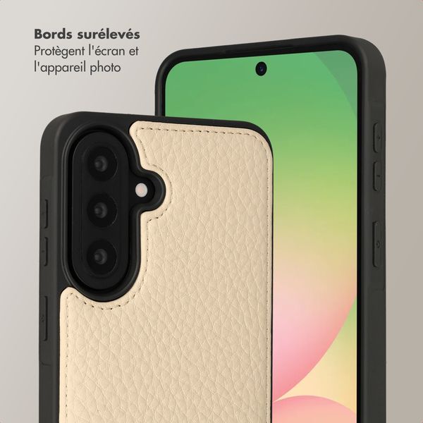 Selencia Coque de télephone Nova avec cordon et porte-cartes Samsung Galaxy A57 (5G) - Beige