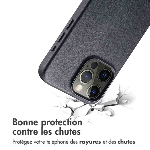 Accezz Coque arrière en cuir avec MagSafe iPhone 15 Pro Max - Onyx Black