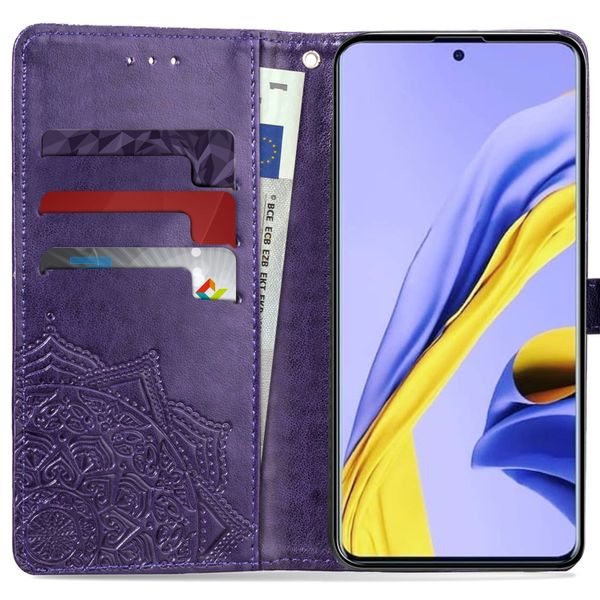 Etui de téléphone portefeuille Mandala Samsung Galaxy A51