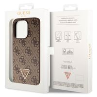 Guess Coque 4G Logo Triangle Strass iPhone 15 Pro - Brun