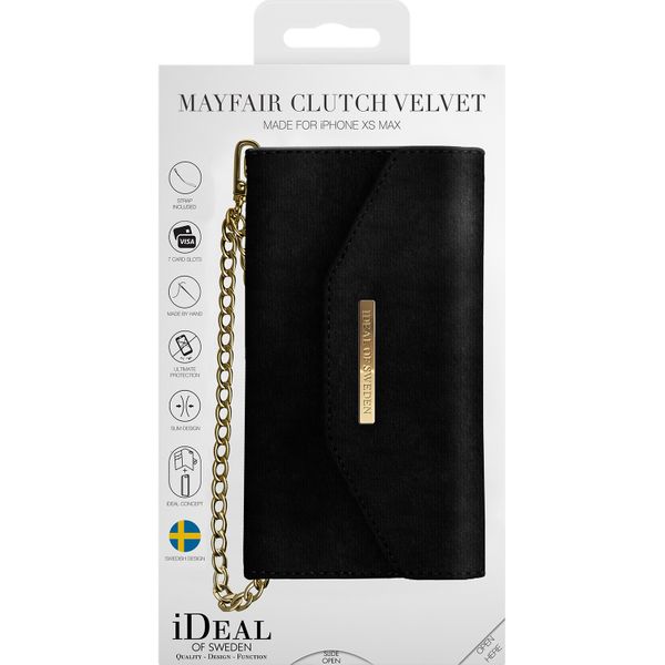 iDeal of Sweden Mayfair Clutch Velvet iPhone Xs Max - Noir