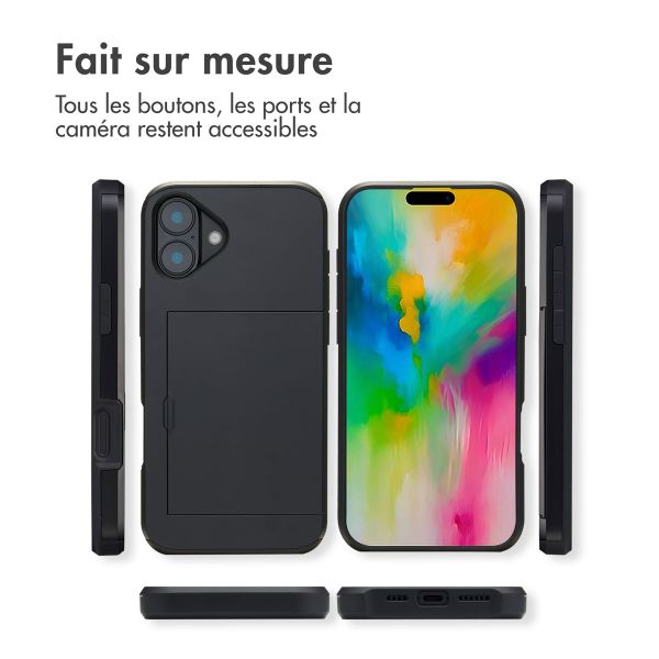 imoshion Coque arrière avec porte-cartes iPhone 16 Plus - Noir