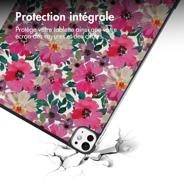 imoshion Coque tablette Design Trifold Apple iPad Pro 11 (2024) M4 - Floral Water Color