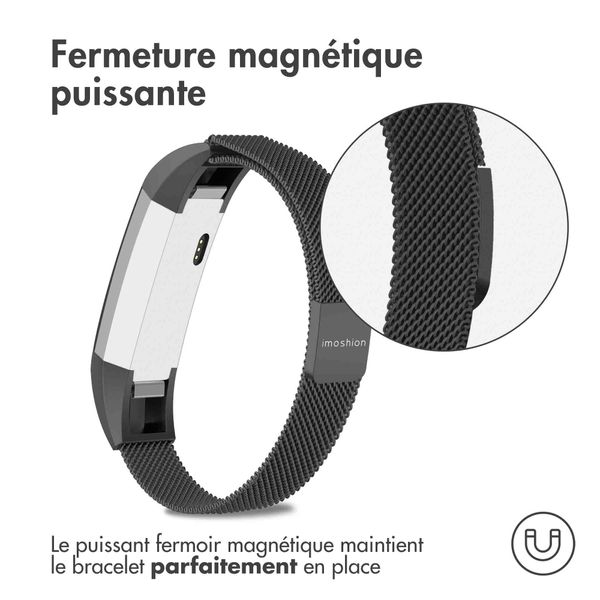 imoshion Bracelet magnétique milanais Fitbit Alta (HR) - Taille S - Noir