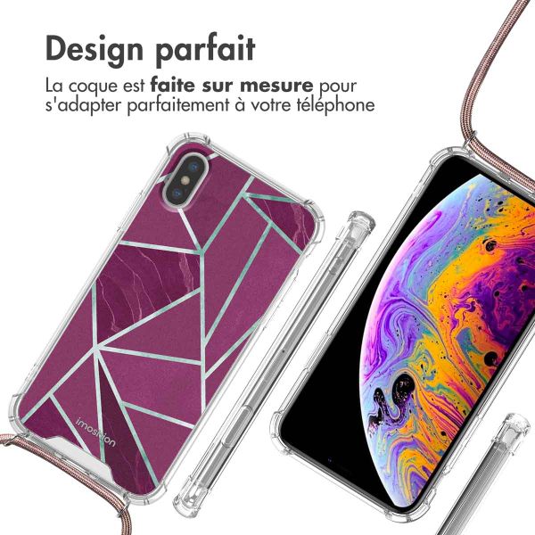 imoshion Coque Design avec cordon iPhone Xs / X - Bordeaux Graphic