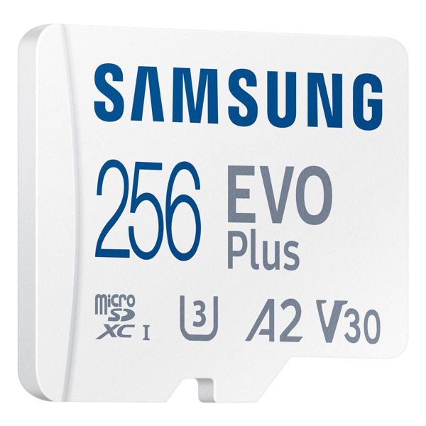 Samsung EVO Plus microSD 2024 - 265GB - Inclus un adaptateur SD - UHS-I/U3/Full HD/4K UHD