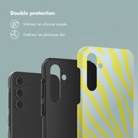 Selencia Coque arrière Vivid Tough Samsung Galaxy A55 - Zebra Winter Sky Titanium Yellow