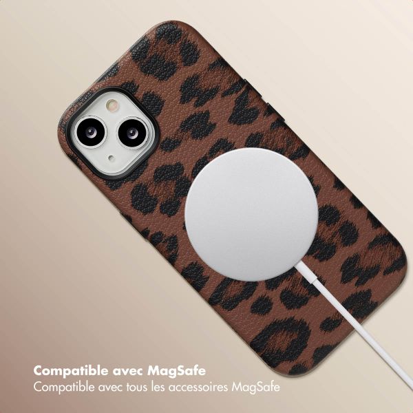 Selencia Coque Sabi imprimé panthère avec MagSafe Apple iPhone 14 - Mocha Brown