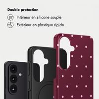 Selencia Coque arrière Vivid Samsung Galaxy S26 - Happy Dots Burgundy
