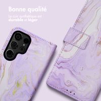 imoshion Étui de télephone portefeuille Design Samsung Galaxy S24 Ultra - Purple Marble