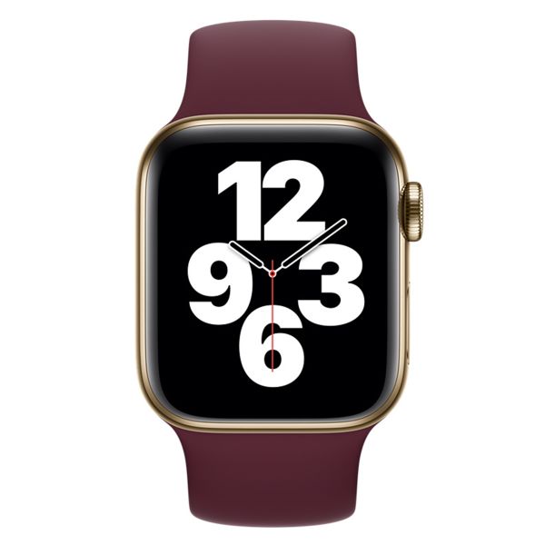 Apple Bracelet Boucle unique en Silicone Apple Watch | 42/44/45/46/49 mm - Taille 10 - Prune