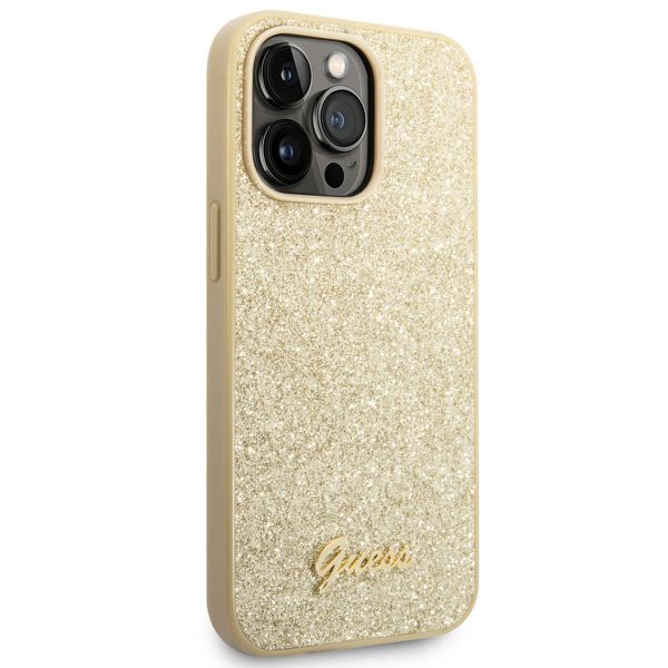Guess Coque Glitter Flakes Apple iPhone 14 Pro Max - Doré