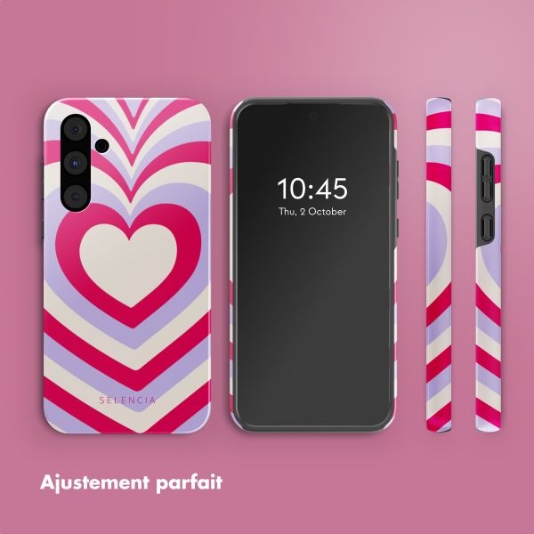 Selencia Coque arrière Vivid Samsung Galaxy A55 - Double Hearts Rubine Red Lilac