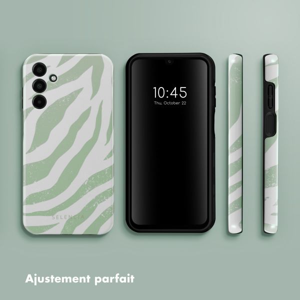 Selencia Coque arrière Vivid Tough Samsung Galaxy A15 (5G/4G) - Colorful Zebra Sage Green