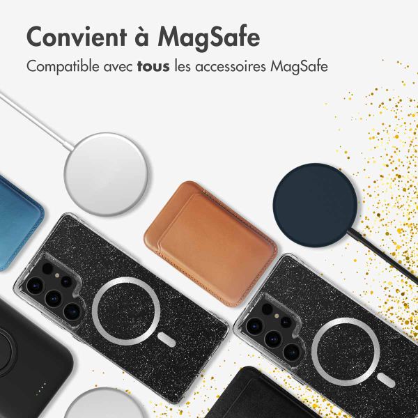 imoshion Coque arrière transparente Pailletée avec MagSafe Samsung Galaxy S25 Ultra - Argent