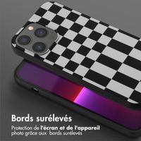 Selencia ﻿Coque design en silicone avec cordon amovible iPhone 13 Pro Max - Irregular Check Black