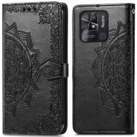 imoshion Etui de téléphone portefeuille Mandala Xiaomi Redmi 10C - Noir