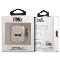 Karl Lagerfeld Karl's Head Silicone Glitter Case Apple AirPods 1 / 2 - Dorée