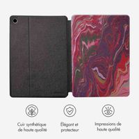 Selencia Coque tablette Vivid Samsung Galaxy Tab A9 Plus - Marble Plum