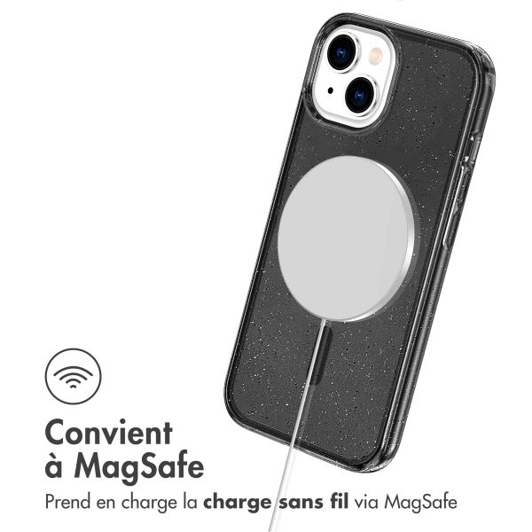 imoshion Coque Pailletée avec MagSafe Apple iPhone 14 - Glitter Noir