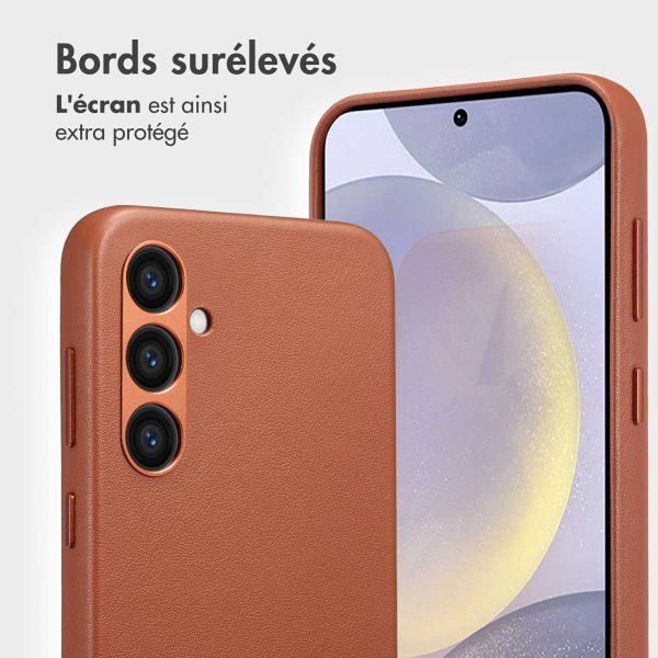 Accezz Étui de télephone portefeuille en cuir 2-en-1 avec MagSafe Samsung Galaxy S24 Plus - Sienna Brown