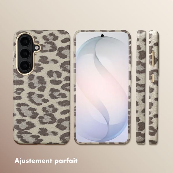 Selencia Coque Sabi imprimé panthère avec MagSafe Samsung Galaxy S26 - Soft Ivory