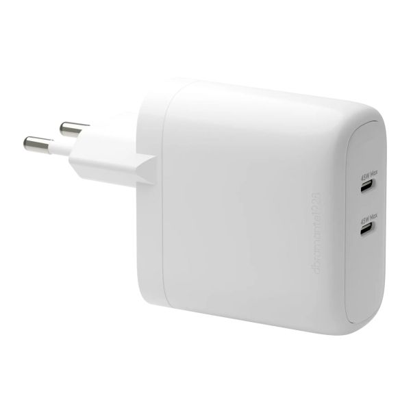 dbramante1928 re-charge | Chargeur Secteur - 2x USB-C 45 watts - Blanc