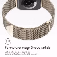 imoshion Bracelet magnétique milanais Apple Watch Series 1 - 9 / SE (38/40/41 mm) | Series 10 / 11 (42 mm) - Taille S - Starlight
