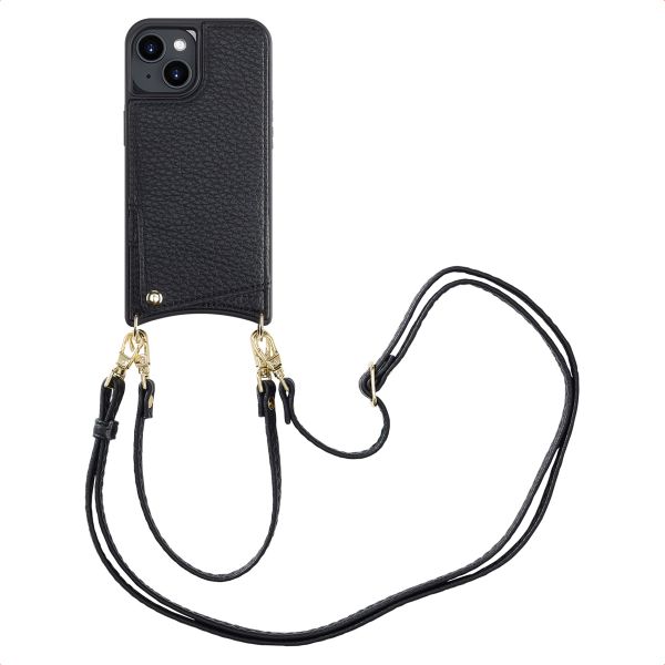 Selencia Coque de télephone Nova avec cordon et porte-cartes Apple iPhone 14 - Noir