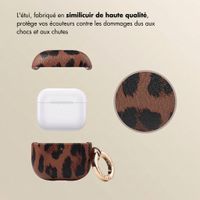 Selencia Coque Sabi motif panthère  Apple Airpods 4 - Mocha Brown