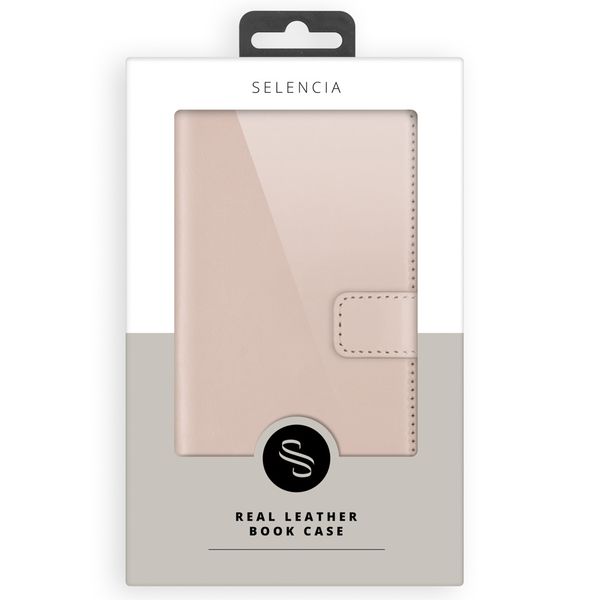 Selencia Étui portefeuille en cuir véritable Samsung Galaxy S21 - Dusty Pink