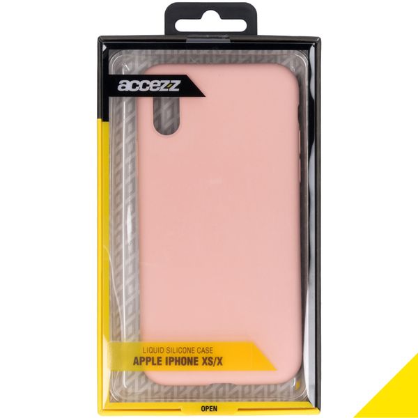 Accezz Coque Liquid Silicone iPhone Xs / X - Rose