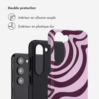 Selencia Coque arrière Vivid Tough Samsung Galaxy S23 - Wavy Swirl Pink Plum