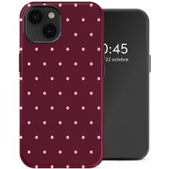 Selencia Coque arrière Vivid Apple iPhone 14 - Happy Dots Burgundy
