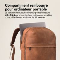 Accezz Leather Sac à dos ordinateur 16 pouces - Cognac