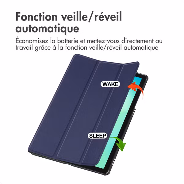 imoshion Coque tablette Trifold Samsung Galaxy Tab A11 Plus - Bleu foncé