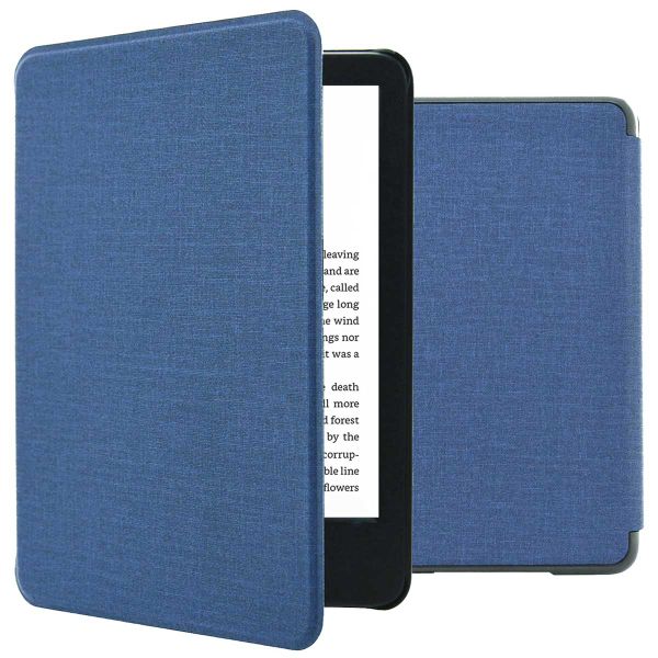 imoshion Étui de liseuse portefeuille Canvas Sleepcover Amazon Kindle (2024) / Amazon Kindle (2022) 11th gen - Bleu foncé