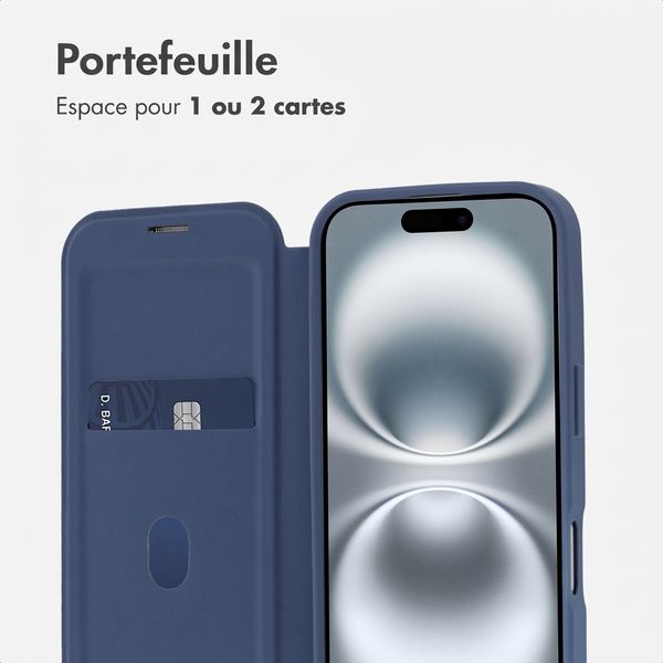 imoshion Bookcase transparente avec MagSafe Apple iPhone 16 - Bleu