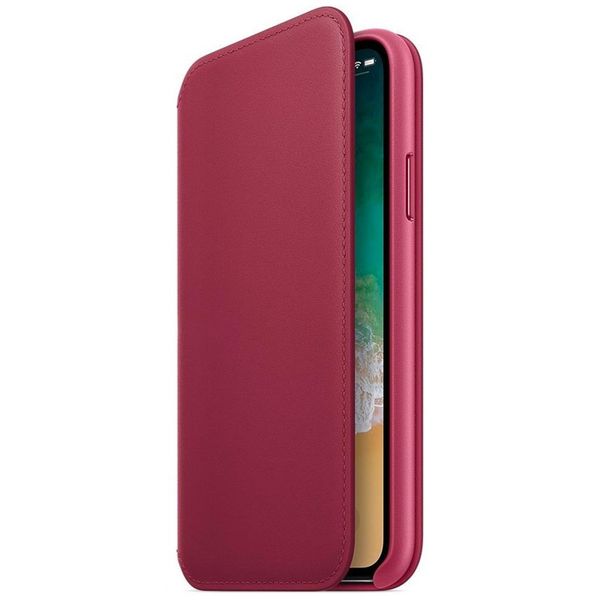 Apple Étui de téléphone Leather Folio Apple iPhone Xs / X - Berry