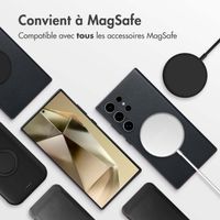 Accezz Coque arrière en cuir avec MagSafe Samsung Galaxy S24 Ultra - Onyx Black