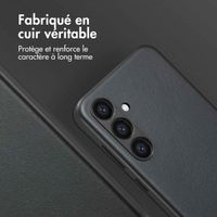 Accezz Coque arrière en cuir avec MagSafe Samsung Galaxy S24 Plus - Onyx Black