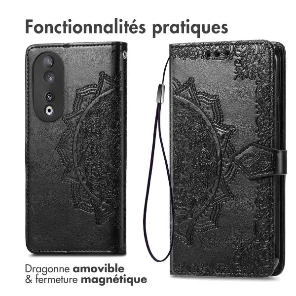 imoshion Etui de téléphone portefeuille Mandala Honor 90 - Noir